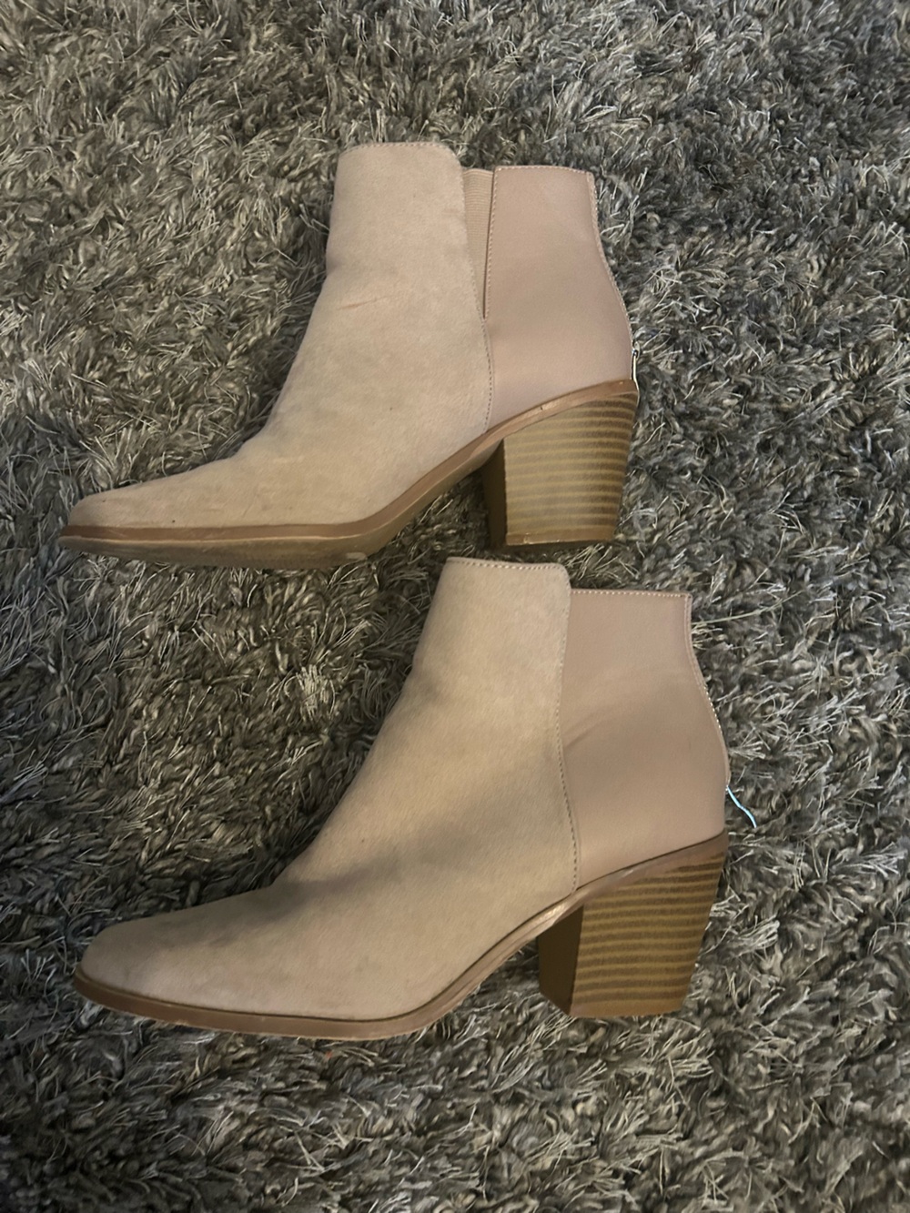 Shoe Dazzle Women's Taupe Suede Ankle Booties